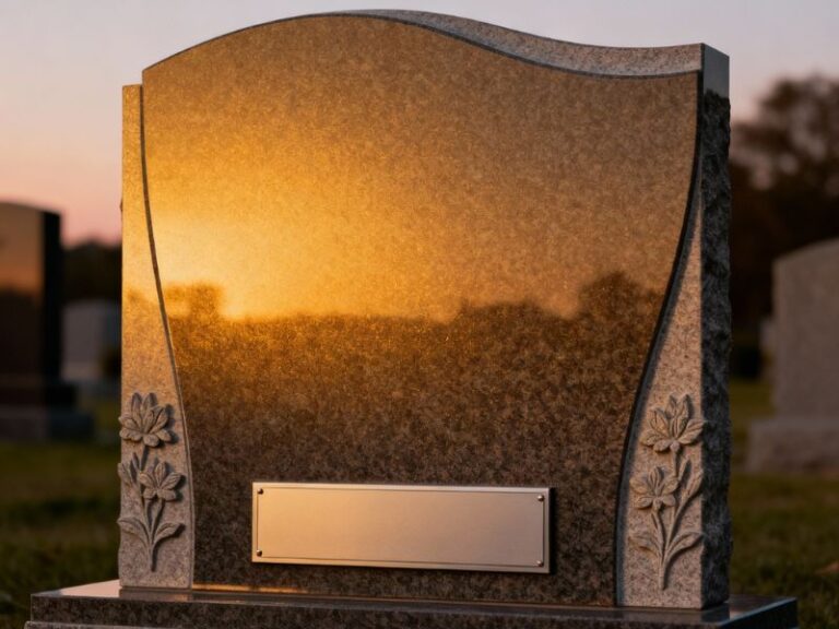 mermerni sivo crni pogrebni spomenik na groblju