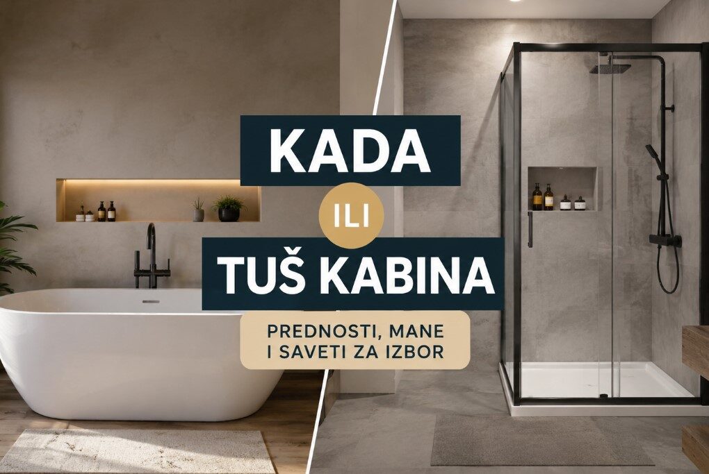 Moderno kupatilo sa kadom i tuš kabinom kao prikaz izbora pri uređenju kupatila