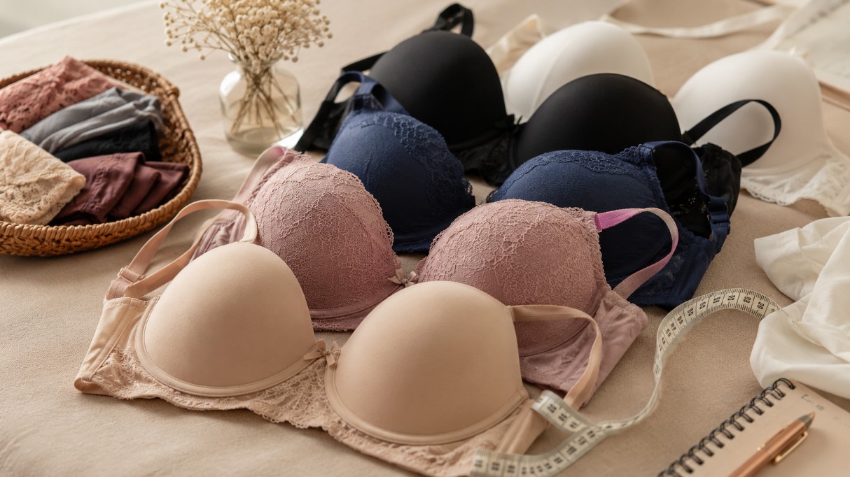 Različiti modeli grudnjaka i merna traka za pravilno određivanje veličine i kroja
